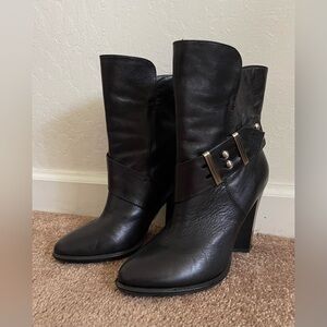 Saks Fifth Avenue Black Boot Heels